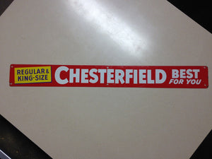 Chesterfield Cigarettes Tin Door Push Sign