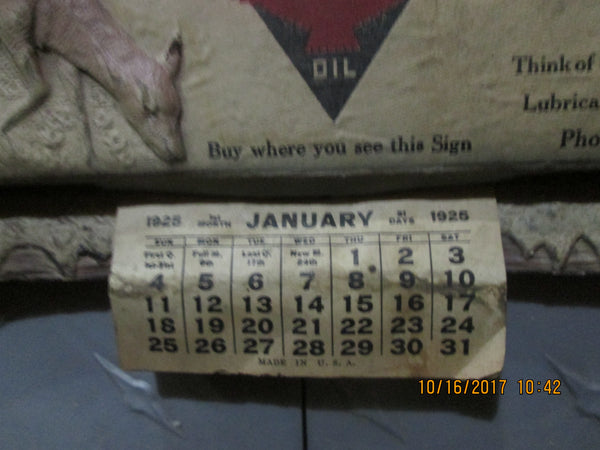 1925 Independent Oil 3D Cardboard Calendar