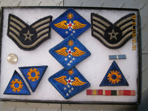 Military Patch / Pin Collection in show case