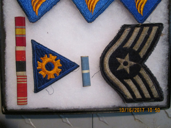 Military Patch / Pin Collection in show case