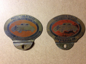 Pair of Vintage State Farm License Plate Toppers