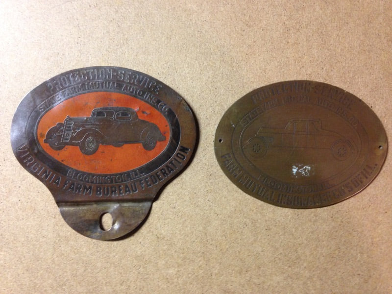 Pair of Vintage License Plate Toppers